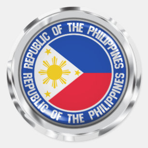 Adesivo Redondo Emblema redondo de Filipinas
