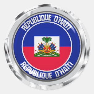 Adesivo Redondo Emblema redondo de Haiti