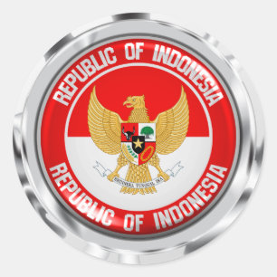 Adesivo Redondo Emblema redondo de Indonésia