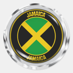 Adesivo Redondo Emblema redondo de Jamaica