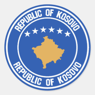 Adesivo Redondo Emblema redondo de Kosovo