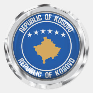 Adesivo Redondo Emblema redondo de Kosovo
