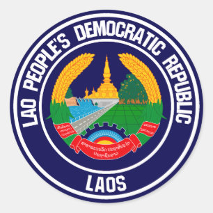 Adesivo Redondo Emblema redondo de Laos