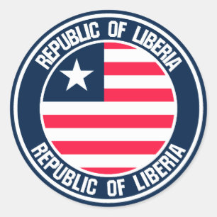 Adesivo Redondo Emblema redondo de Liberia