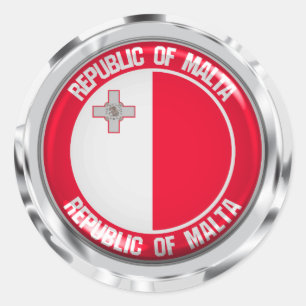 Adesivo Redondo Emblema redondo de Malta