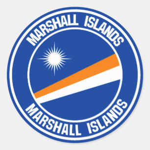 Adesivo Redondo Emblema redondo de Marshall Islands