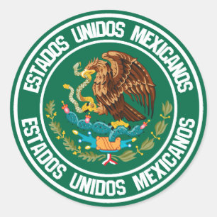 Adesivo Redondo Emblema redondo de México