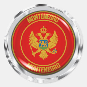 Adesivo Redondo Emblema redondo de Montenegro