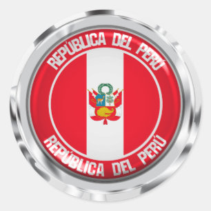 Adesivo Redondo Emblema redondo de Peru