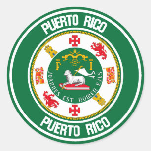 Adesivo Redondo Emblema redondo de Puerto Rico