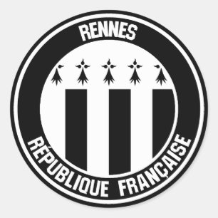 Adesivo Redondo Emblema redondo de Rennes