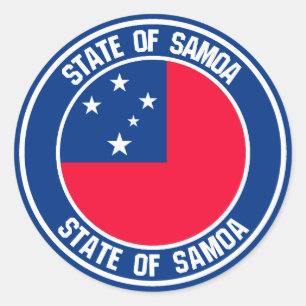 Adesivo Redondo Emblema redondo de Samoa