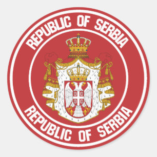 Adesivo Redondo Emblema redondo de Serbia
