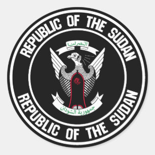 Adesivo Redondo Emblema redondo de Sudão