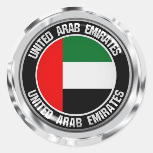 Adesivo Redondo Emblema redondo de United Arab Emirates