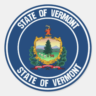 Adesivo Redondo Emblema redondo de Vermont
