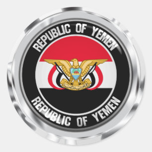Adesivo Redondo Emblema redondo de Yemen