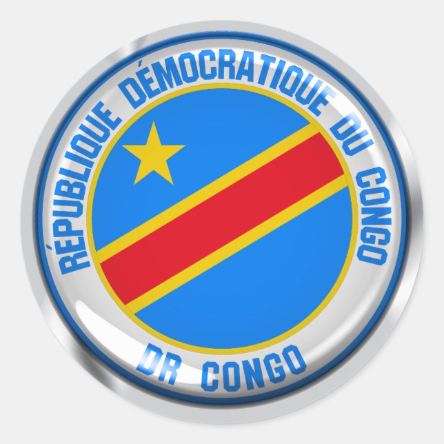 Adesivo Redondo Emblema redondo do Congo (Frente)