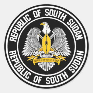 Adesivo Redondo Emblema Redondo do Sudão do Sul