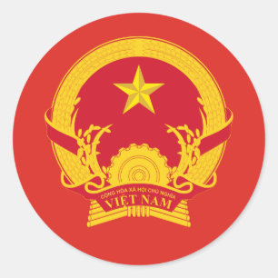 Adesivo Redondo Emblema vietnamita, Bandeira do Vietnã