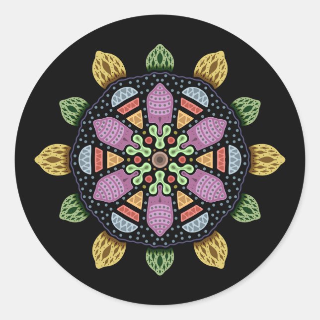 Adesivo Redondo Embrace Chaos Abstrato (Frente)