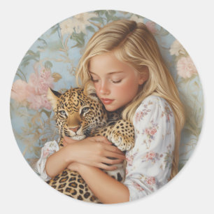 Adesivo Redondo Embrace com Leopardo