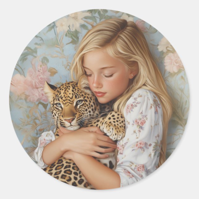 Adesivo Redondo Embrace com Leopardo (Frente)