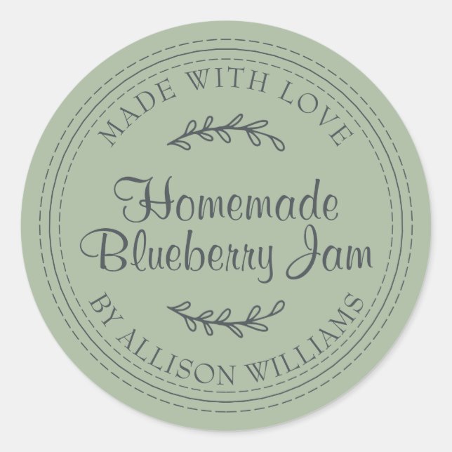 Adesivo Redondo Embrada russa de mirtilo de mirtilo Canning Laurel (Frente)