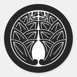 Adesivo Redondo Embrulhando gingers japoneses em círculo