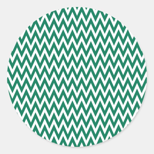 Adesivo Redondo Emerald Elegant Chevron Design (Frente)