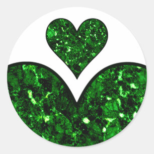 Adesivo Redondo Emerald Gem Heart