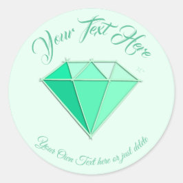 Adesivo Redondo Emerald Gemstone. Jóias. 55 Aniversário de Casamen