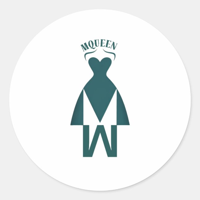 Adesivo Redondo Emerald Gown Silhouette (Frente)