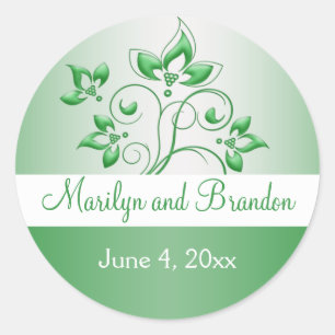 Adesivo Redondo Emerald Green e White Sticker 1,5"