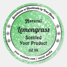 Emerald Green Glitter com rótulos de produto de di