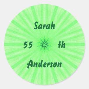 Adesivo Redondo Emerald Green Kaleidoscope Aniversário