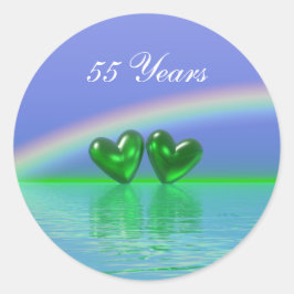 Adesivo Redondo Emerald Hearts, 55 anos