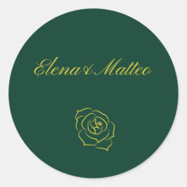 Adesivo Redondo Emerald Romance wedding stickers 