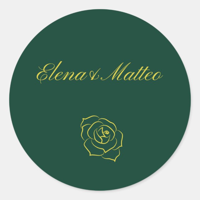 Adesivo Redondo Emerald Romance wedding stickers  (Frente)