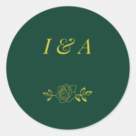 Adesivo Redondo Emerald Romance wedding stickers 