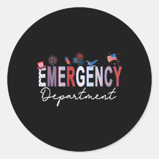 Adesivo Redondo Emergency Department 4th Of July Usa Emergency Roo