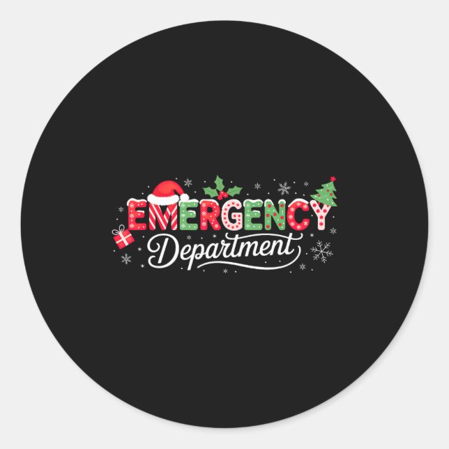 Adesivo Redondo Emergency Department Christmas Santa Er  (Frente)