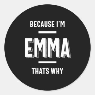 Adesivo Redondo Emma Name Personalizada Women Girl