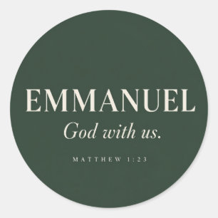 Adesivo Redondo EMMANUEL Mateus 1:23 Natal