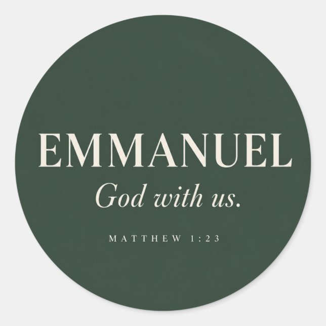 Adesivo Redondo EMMANUEL | Mateus 1:23 | Natal (Frente)