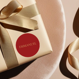 Adesivo Redondo EMMANUEL - Red Minimal Christmas Sticker #4