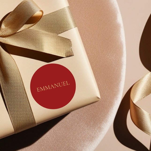 Adesivo Redondo Emmanuel - Red Minimalist Christmas Sticker #4 (Criador carregado)