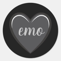 Emo Black and Cinza Heart Graphic