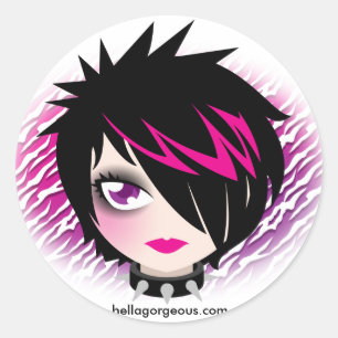 Adesivo Redondo Emo Cutie Sticker