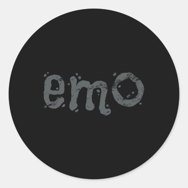 Adesivo Redondo EMO E Gótico Estático - Emo Preto Distante (Frente)